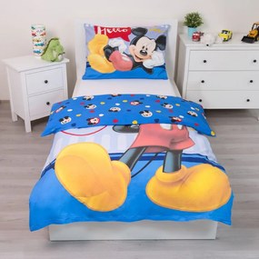 Biancheria da letto per bambini in cotone per letto singolo 140x200 cm Mickey "Hello" – Jerry Fabrics