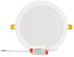 Pannello LED Rotondo 20W 2.000lm no Flickering Foro Ø203-210mm Colore Bianco Caldo 3.000K