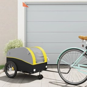 Rimorchio Da Bici Nero E Giallo 45 Kg İn Ferro /