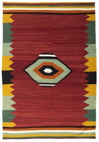 Kilim Tappeto persiano 200 x 140 Rosso (Iran) Tessuto A Mano