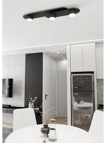 Lampada da soffitto in acciaio STILO 3 nera da interno 3xGX53 Colore del corpo Nero
