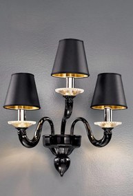 Vetrilamp - applique 3 luci  vetro di Murano -  1151/A3 - Vetrilamp Metallo/oro Bianco/cristallo