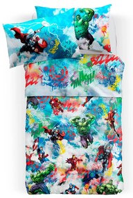Copriletto Trapuntato Singolo Avengers graffiti Marvel, in