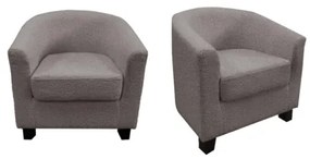 Poltrona Maja 70x63x68 Cm In Tessuto Boucle Grigio Chiaro