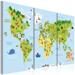 Quadro Children's World  Colore Blu, Dimensioni e Misure 120x80