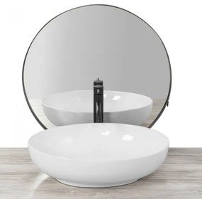 REA-U8198 - Lavabo da appoggio CAROLA SLIM 39x51,5 cm ceramica/bianco lucido