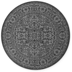 Tappeto da interno/esterno rotondo bianco e nero ø 160 cm Duet Kona – NORTHRUGS