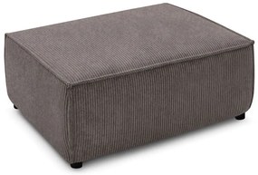 Poggiapiedi grigio tortora con rivestimento in velluto a coste Nihad – Bobochic Paris