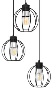 Lampadario a sospensione con filo STARLIGHT 3xE27/15W/230V nero/argento