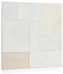 Kave Home - Tela astratta Pineda bianca 95 x 95 cm