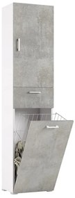Mobile lavanderia 1 cassetto 2 ante in truciolare bianco anta cemento P 32 x L 45 x H 195 cm