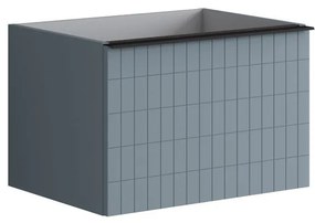 Mobile da bagno sospeso sotto lavabo L 60 x H 40 x P 45.5 cm blu laccato opaco, 2 cassetti Pixel grid