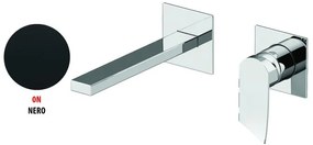 Rubinetto per lavabo ad incasso getto laminare cristallino Soffio nero opaco GATTONI RUBINETTERIA