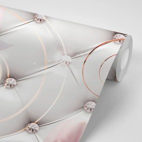 Carta da parati – Magnolia con imitazione pelle