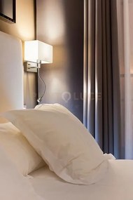 Applique cromo spazzolato paralume tessuto para hotel doppio interr...