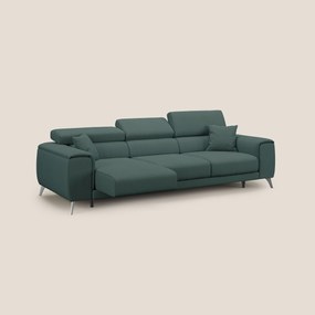 Fusion divano con 3 sedute allungabili in tessuto smacchiabile T05 verde