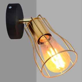 Faretto da parete TUBE 1xE27/15W/230V oro/nero