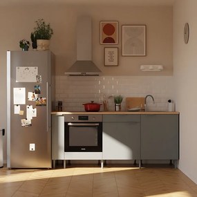 Cucina in kit DELINIA Eleki grigio 4 basi L 200 cm