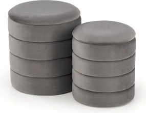 Set di 2 Pouf Pacho in grigio