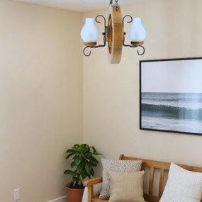 Brilagi - Lampadario a sospensione con catena ROATA 2xE14/40W/230V faggio