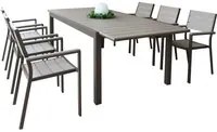 MONTY - set tavolo da giardino con sedie allungabile 180/240x100 Colore: Taupe, Posti: 6