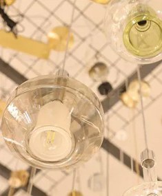 Sospensione vetro murano egle 1 luce grigio e14