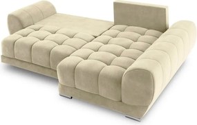Divano letto angolare beige con rivestimento in velluto, angolo destro Nuage - Windsor &amp; Co Sofas