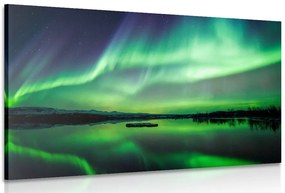Stampa su tela – Aurora boreale verde