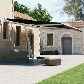 Tenda Sole Retrattile Automatica Con Palo 400x300 Cm Antracite /