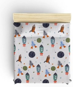 Copriletto per bambini bianco in cotone 140x200 cm Spacex – Mijolnir