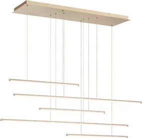 Lampada a sospensione Led in metallo verniciato Oro - GENIUS 5 Luci 125 cm