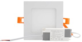 Pannello LED Quadrato 8W 800lm Foro 110x110mm Osram LED Dimmerabile Colore Bianco Naturale 4.000K
