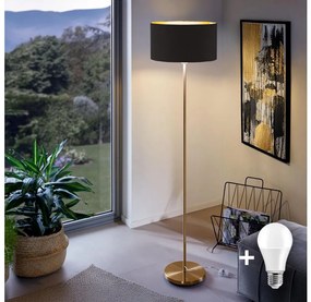 Lampada da terra a LED TUNJA 1xE27/20W/230V Ø 38 cm oro/nero
