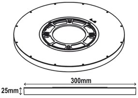 Top Lampada - Plafoniera LED REVIT LED/24W/230V diametro 30 cm nero