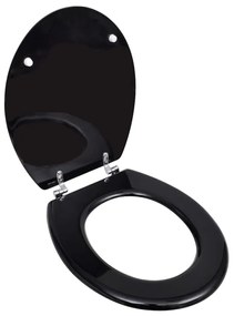 Sedile Wc İn Mdf Con Coperchio Design Semplice Nero /