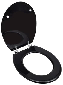 Sedile Wc İn Mdf Con Coperchio Design Semplice Nero /