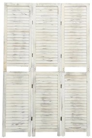 Divisorio a 3 pannelli bianco antico 105x165 cm in legno