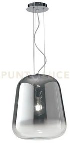 Lampadario a sospensione smoke cromo 1 luce attacco e27 45x150cm in...