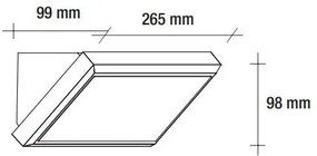 Applique e-sealed - isyluce mm 265x98x99 led 12w 3000k ip65 antracite