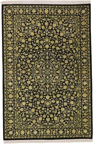 Ghom Tappeto persiano 140 x 100 Nero (Iran) Annodato A Mano