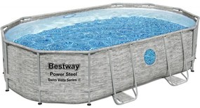 Piscina Ovale Fuori Terra Bestway POWER STEEL 488X305X107 Cm - Con Viat Oblo'