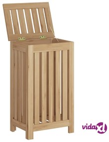 vidaXL Cesto del Bucato 35x25x60 cm in Legno Massello di Teak