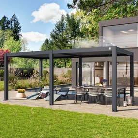 PRIMEYARD Pergola 3x6m, tetto lamellare, antracite - (400127)