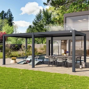 PRIMEYARD Pergola 3x6m, tetto lamellare, antracite - (400127)