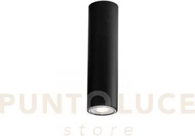 Plafoniera-faretto  fluke tonda nera 1 luce attacco gu10 5,5x5,5x20cm