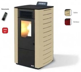 Stufa a pellet ad aria 8.8 kW con ventilazione frontale King 98 sabbia