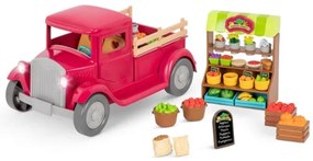 Li'l Woodzeez - Set giocattolo camion dei contadini con stand gastronomico 3xAAA