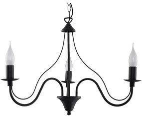Lampadario a sospensione con catena MINERWA 3 3xE14/40W/230V nero