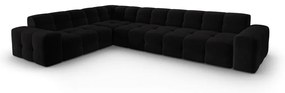 Divano angolare in velluto nero (angolo sinistro) Kendal - Micadoni Home