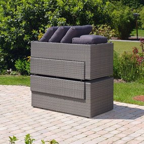 Set da giardino in rattan artificiale grigio per 4 persone Drammen - Bonami Selection